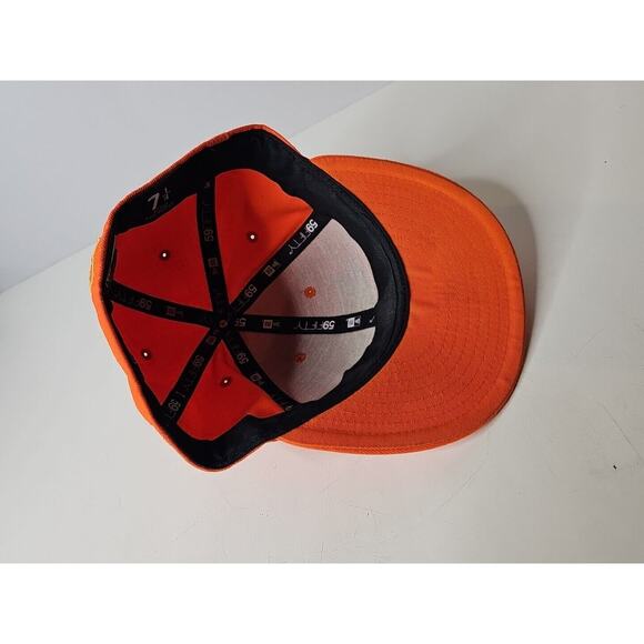 New Era 59Fifty Denver Broncos Solid Orange Raised Logo Cap Hat Fitted 7 1/4 NFL - Picture 13 of 16